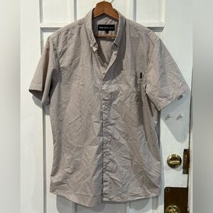 Men's Casual Button Down Shirt - Light Brown